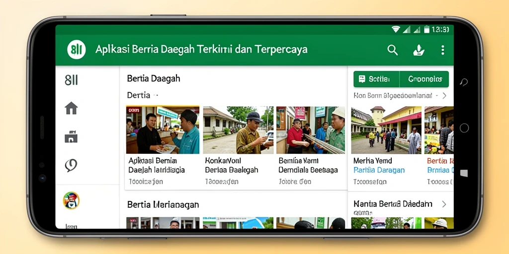 Antarmuka sederhana 8II dengan berita terkini dari daerah.