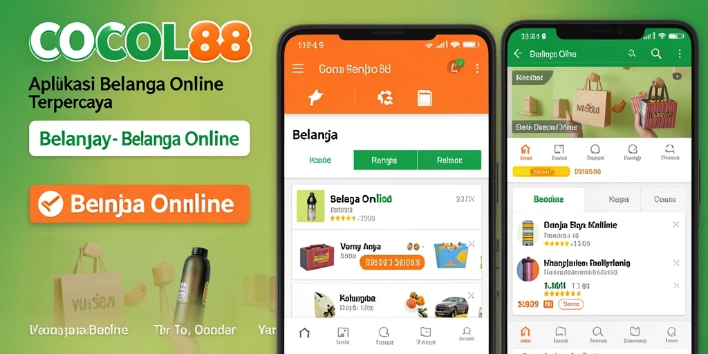 Antarmuka aplikasi COCOL88 yang menarik untuk belanja online.
