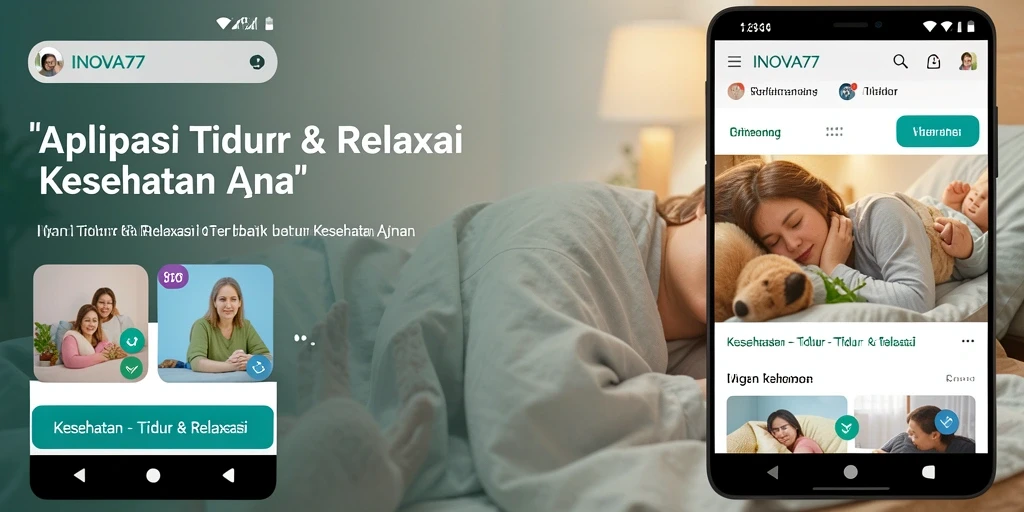 Screenshot utama INOVA77 yang menampilkan antarmuka Tidur & Relaksasi yang memanjakan.