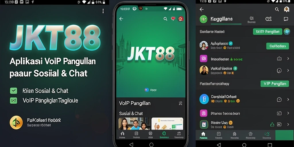 Tampilan antarmuka aplikasi VoIP Panggilan JKT88 yang modern dan fungsional.