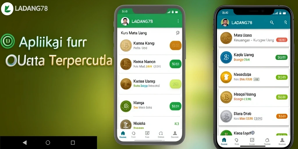 Antarmuka pengguna aplikasi LADANG78 untuk kurs mata uang.