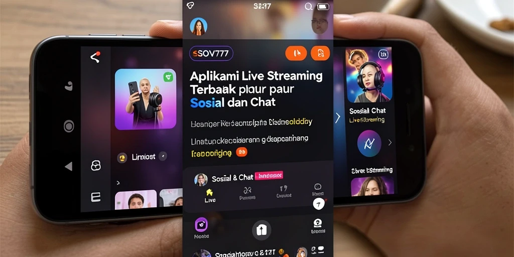 Tampilan antarmuka aplikasi SOV777 untuk Live Streaming.