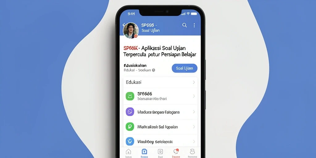 Antarmuka aplikasi SP666 yang menampilkan soal ujian