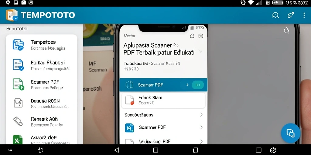 Tampilan utama TEMPOTOTO dengan fitur Scanner PDF yang mudah digunakan.