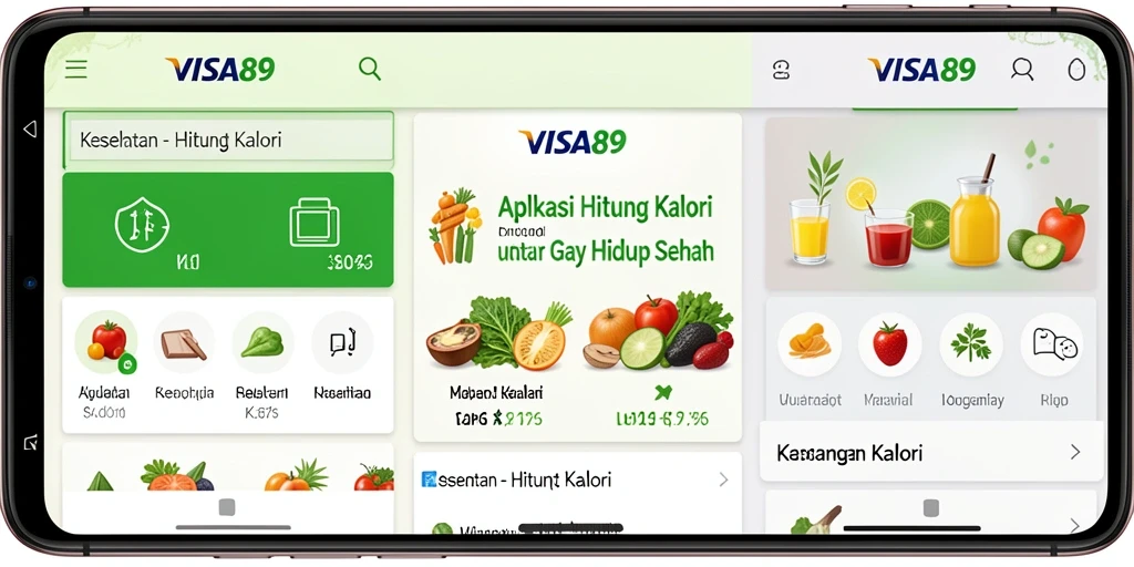Antarmuka aplikasi Hitung Kalori VISA89 yang mudah digunakan.