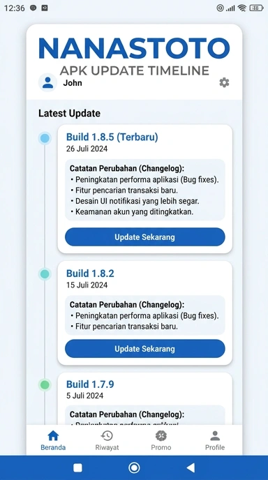 Riwayat Versi nanastoto untuk Android Terbaru